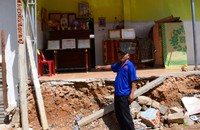 Một phần căn nhà của ông Hạnh đã bị cưỡng chế, tháo dỡ