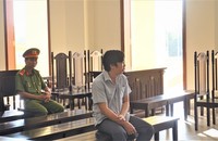 Bị cáo Huy trước khi diễn ra phiên tòa phúc thẩm