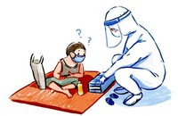 Bức tranh của nữ sinh kiến trúc vẽ tặng lực lượng chống dịch.
