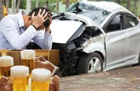 Hiện trường vụ tai nạn giao thông do người lái ôtô uống rượu bia gây ra
