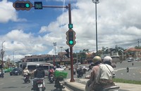 Một nút giao thông tại TP Đà Lạt.