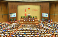 Phiên khai mạc Kỳ họp thứ 3, Quốc hội khóa XV được truyền hình trực tiếp trên nhiều kênh sóng truyền hình.