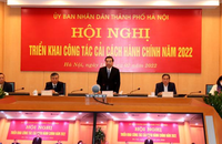 Chủ tịch UBND TP Hà Nội Chu Ngọc Anh chủ trì hội nghị.