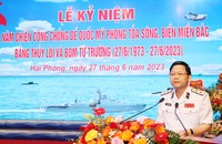 Trung tướng Nguyễn Văn Bổng phát biểu tại buổi lễ (Ảnh: HQVN)