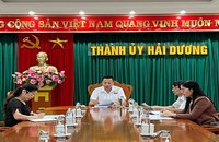 Quang cảnh kỳ họp thứ 41 Ủy ban Kiểm tra Thành ủy Hải Dương