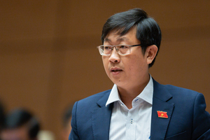 Đại biểu Nguyễn Hữu Thông phát biểu tại phiên họp.