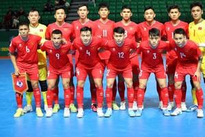 Đội tuyển futsal Việt Nam tiếp tục tranh vé dự World Cup. Ảnh VFF 
