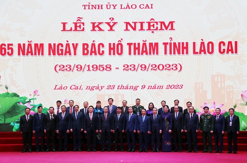 Chủ tịch nước Võ Văn Thưởng dự Lễ kỷ niệm 65 năm ngày Bác Hồ về thăm tỉnh Lào Cai (23/09/1958 - 23/09/2023).