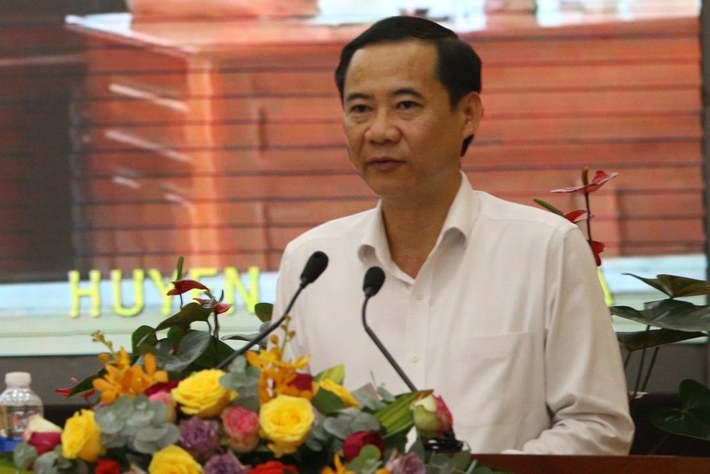 Quyền Bí thư Lâm Đồng Nguyễn Thái Học tại một Hội nghị ngày 25/4.