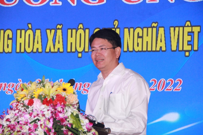 Ông Nguyễn Thanh Tịnh - Thứ trưởng Bộ Tư pháp, Phó Chủ tịch Hội đồng phối hợp PBGDPL Trung ương phát biểu tại buổi lễ.
