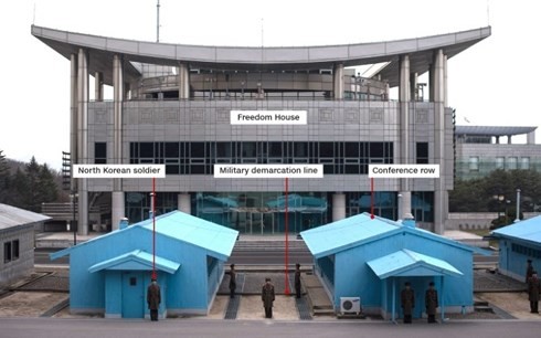 Khu vực an ninh chung tại biên giới Hàn-Triều. Ảnh: CNN/VOV