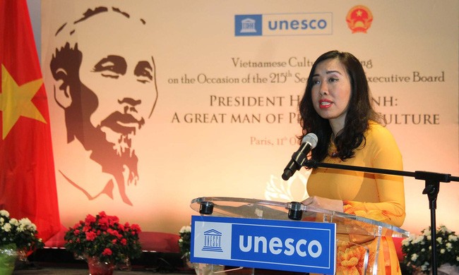 Bà Lê Thị Thu Hằng, Trợ lý Bộ trưởng Ngoại giao phát biểu tại Lễ kỷ niệm. (Nguồn ảnh VTV.vn)