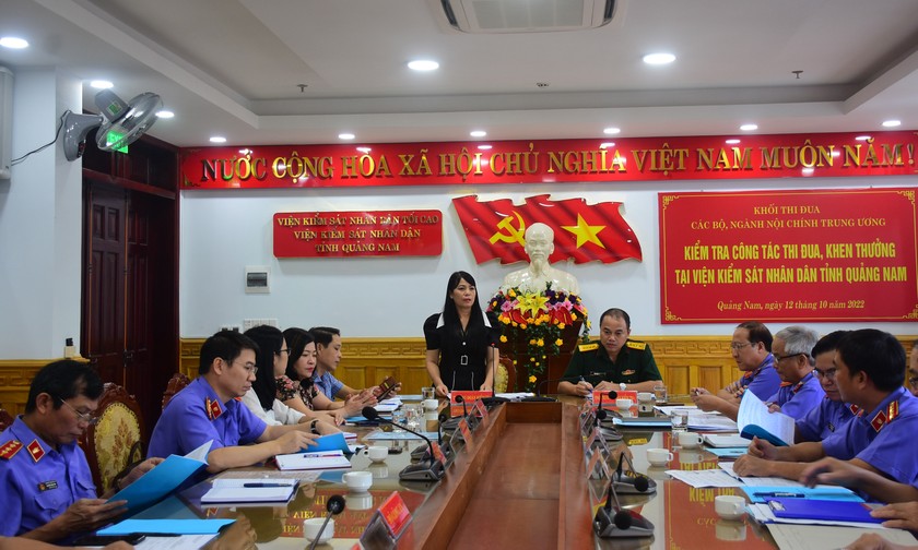 Đoàn công tác Khối thi đua các Bộ, ngành Nội chính Trung ương làm việc với VKSND tỉnh Quảng Nam.