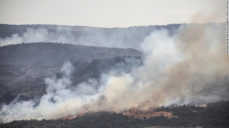Một đám cháy rừng ở vùng nông thôn Latakia ở Syria vào ngày 10/9/2020. Ảnh: CNN