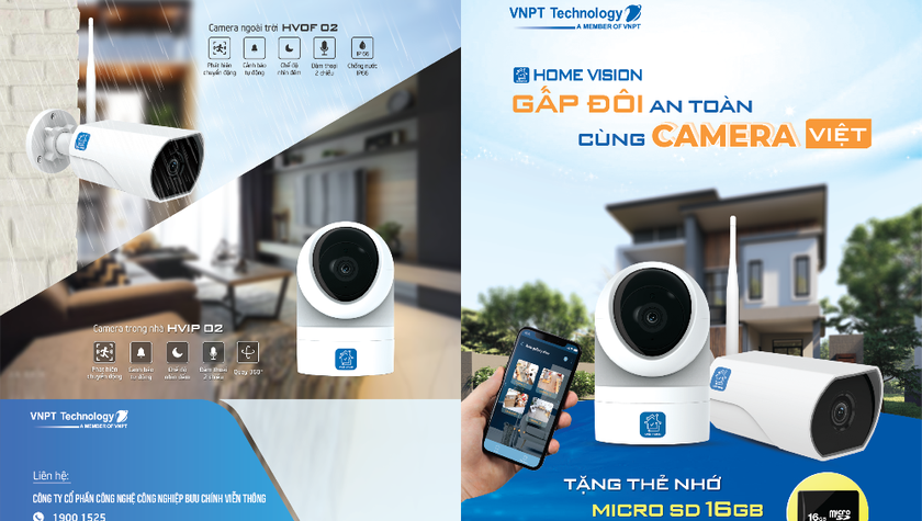 Tại thời điểm mở bán, VNPT Technology sẽ cung cấp hai loại thiết bị giám sát an ninh cho hộ gia đình là camera trong nhà (Home Vision HVIP02) và camera ngoài trời (Home Vision HVOF02). 