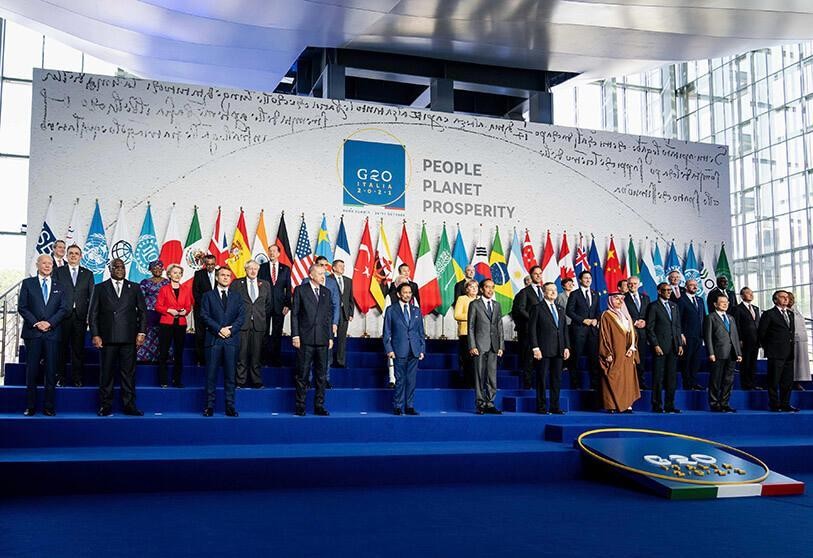 Các nhà lãnh đạo dự Hội nghị thượng đỉnh G20 tại Italia năm 2021.