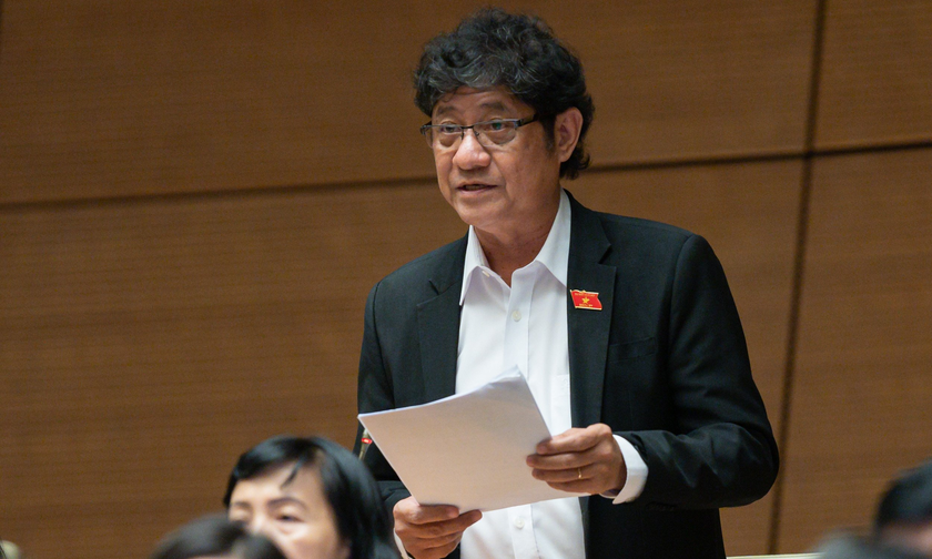 Đại biểu Nguyễn Huy Thái phát biểu tại phiên họp.