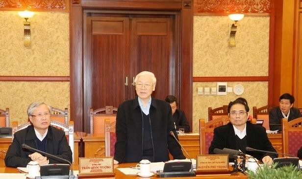 Tổng Bí thư, Chủ tịch nước Nguyễn Phú Trọng phát biểu tại phiên họp. Ảnh: TTXVN