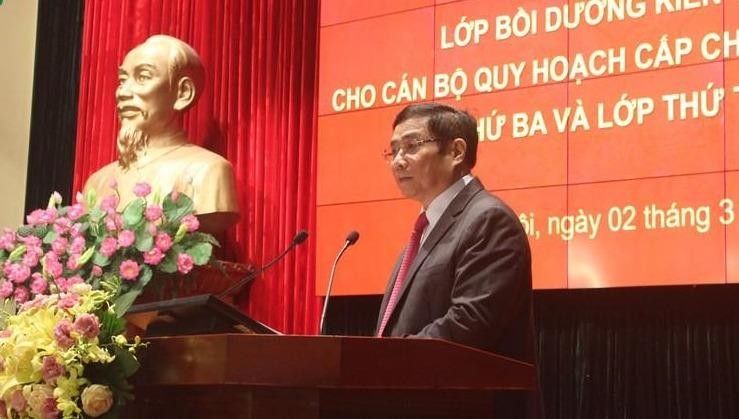 Ủy viên Bộ Chính trị, Bí thư Trung ương Đảng, Trưởng Ban Tổ chức Trung ương Phạm Minh Chính phát biểu tại buổi lễ.