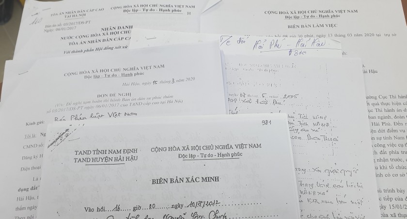 Hải Hậu, Nam Định: Cần xem xét lại một bản án đã có hiệu lực pháp luật
