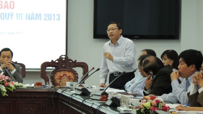 Ông Ngô Hải Phan (Cục trưởng Cục Kiểm soát thủ tục hành chính) trả lời báo giới tại buổi họp báo