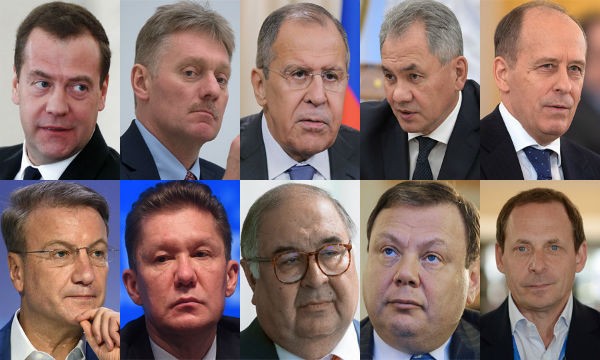 Trong "Danh sách Kremlin" của Mỹ hầu hết là các quan chức cấp cao trong chính quyền Tổng thống Vladimir Putin