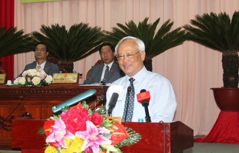Phó Chủ tịch Quốc hội Uông Chu Lưu phát biểu tại phiên khai mạc Kỳ họp thứ 9 HĐND tỉnh Hậu Giang Khóa IX. Ảnh Đại biểu nhân dân