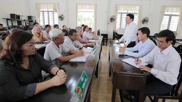 Tổng Giám đốc Dương Quyết Thắng tham dự buổi họp giao ban giữa NHCSXH với chính quyền, các hội, đoàn thể xã Trí Bình, huyện Châu Thành, tỉnh Tây Ninh