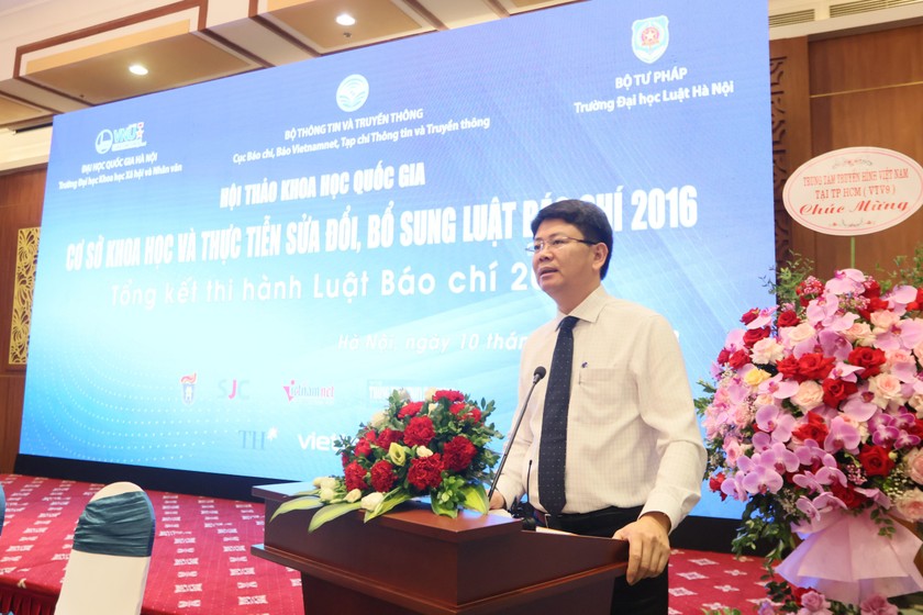 Thứ trưởng Nguyễn Thanh Tịnh phát biểu chào mừng Hội thảo.