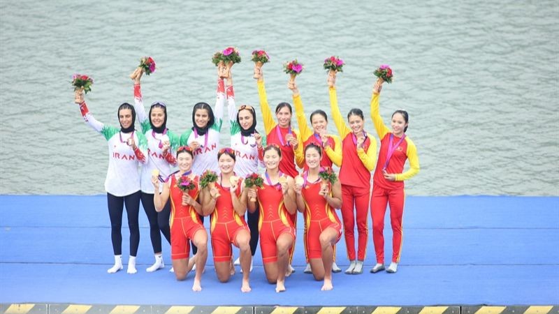 Các VĐV nữ tiếp tục giành thêm cho Đua thuyền Rowing Việt Nam 2 HCĐ trong ngày thi đấu cuối cùng tại Asiad 19 (Ảnh: Cục TDTT)