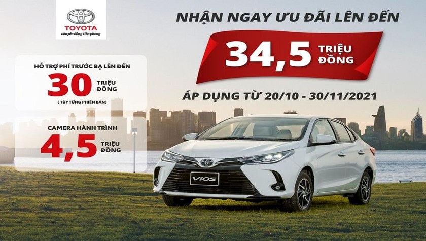Toyota Việt Nam triển khai chương trình ưu đãi dành cho Vios lên tới 34,5 triệu đồng