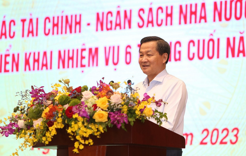Phó Thủ tướng Lê Minh Khái phát biểu tại Hội nghị. (Ảnh: Tạp chí Tài chính)