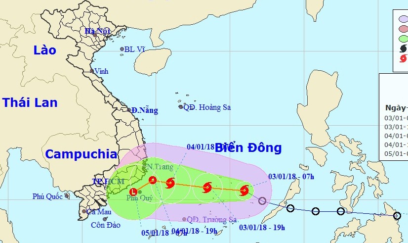 Bão hướng vào vùng biển Ninh Thuận-Bình Thuận, TP HCM đề phòng ảnh hưởng