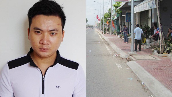 Nguyễn Trần Phước Sang (Sang Béo) và hiện trường vụ án. Ảnh: Công an tỉnh An Giang.