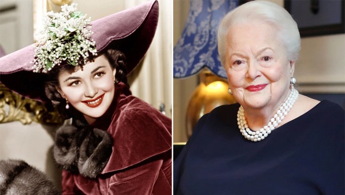 Olivia de Havilland năm 1941 (trái) và 2016. Ảnh:AP.