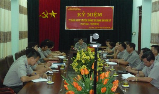 Một Hội nghị giao ban công tác THADS của Cục THADS tỉnh Điện Biên. ảnh: T.Trung
