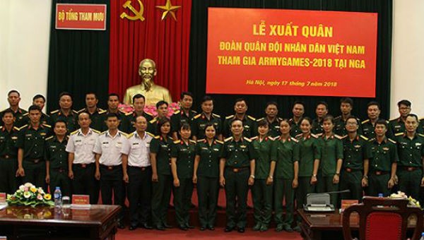 Lễ xuất quân đoàn QĐND Việt Nam tham gia Army Games tại Nga năm 2018