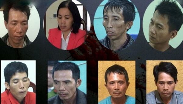 8 trong số 9 đối tượng trong vụ nữ sinh giao gà bị sát hại.