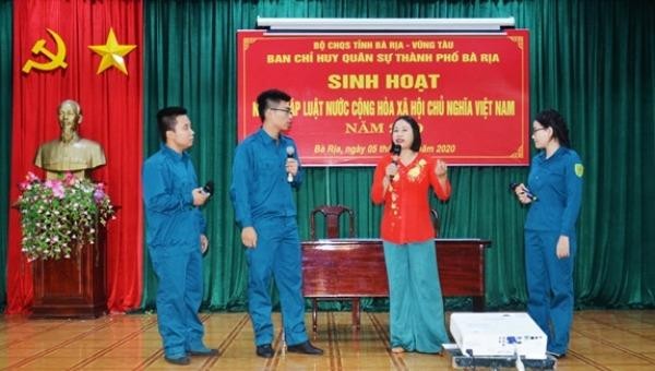 Tiểu phẩm tuyên truyền “Ngày pháp luật” ở Ban Chỉ huy quân sự TP Bà Rịa, tỉnh Bà Rịa- Vũng Tàu.