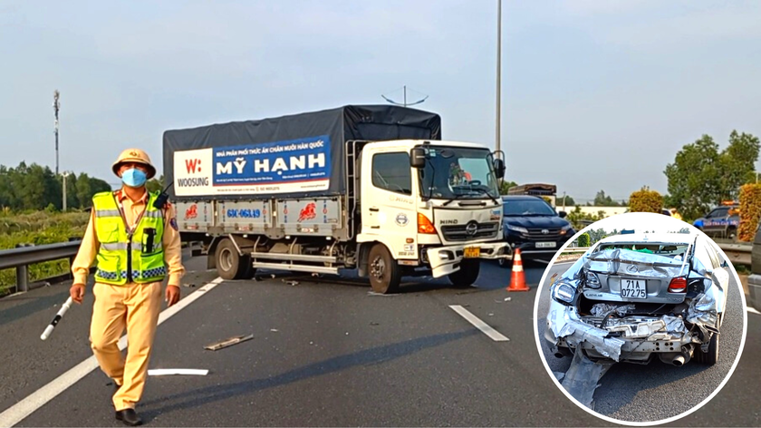2 vụ tai nạn liên tiếp, cao tốc TP HCM - Trung Lương ùn tắc hơn 8 km