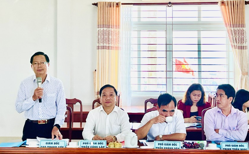 Ông Cao Thanh Sơn, Giám đốc Sở Tư pháp An Giang báo cáo tóm tắt kết quả công tác Tư pháp