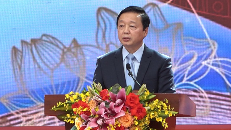 Ông Trần Hồng Hà, Uỷ viên BCH Trung ương Đảng, Phó Thủ tướng Chính phủ phát biểu tại Lễ bế mạc Hội Báo toàn quốc 2023.