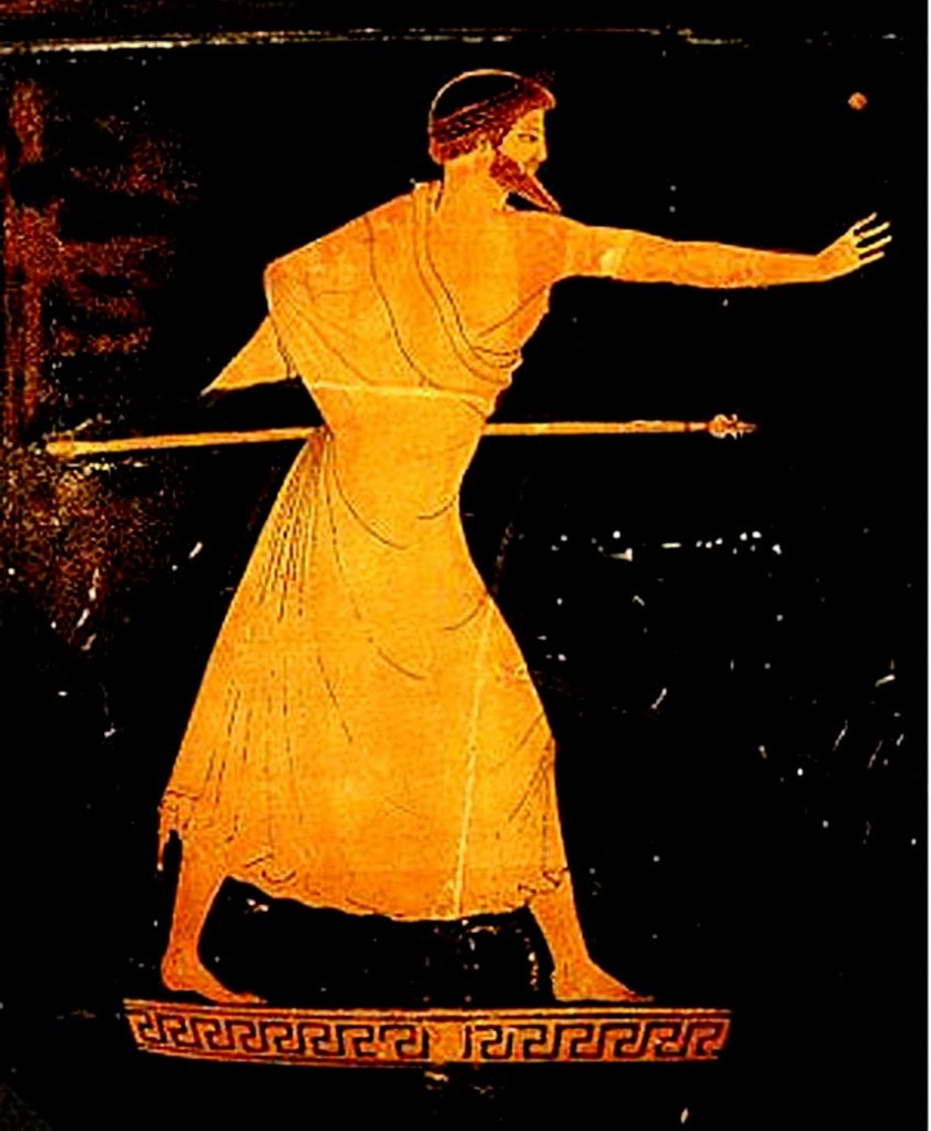 Hình vẽ Zeus bên trên một bình cổ đem hình người đỏ loét, thành lập bên trên Hy Lạp khoảng tầm năm 450 TCN. hình họa 1