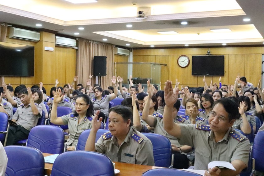 Đoàn viên Công đoàn Tổng cục nhất trí cao với các nhiệm vụ đề ra.