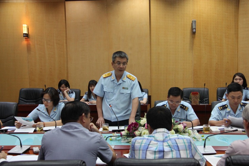Phó Tổng cục trưởng Hải quan Mai Xuân Thành phát biểu tại buổi làm việc 