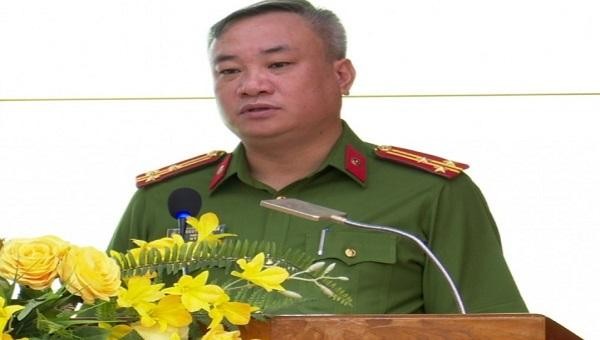 Thượng tá Nguyễn Thuận, Phó Giám đốc Công an tỉnh Quảng Ninh phát biểu kết luận tại hội nghị sơ kết.