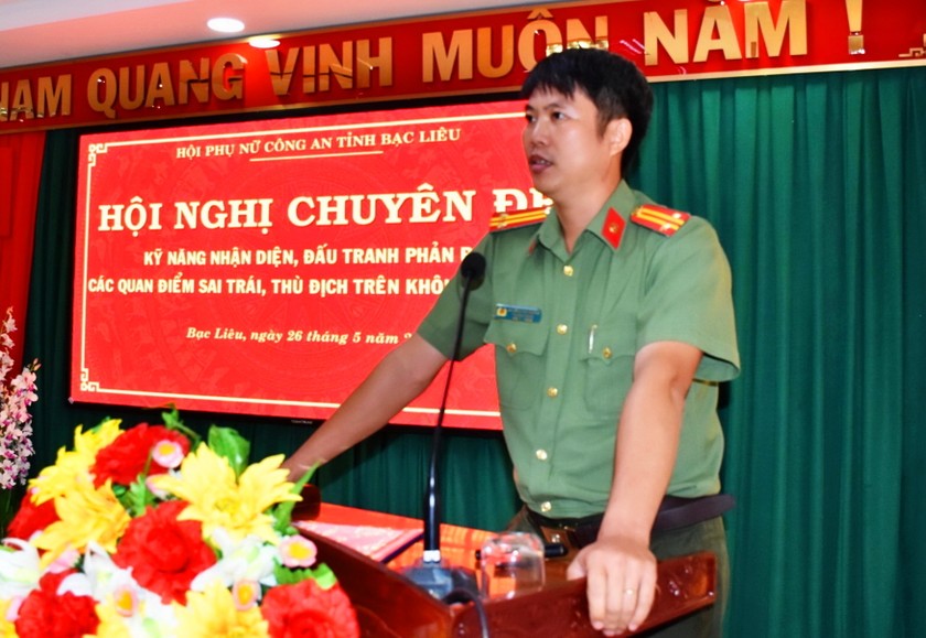 Trung tá Nguyễn Văn Đương - Trưởng phòng An ninh mạng và phòng chống tội phạm sử dụng công nghệ cao (Công an tỉnh Bạc Liêu).