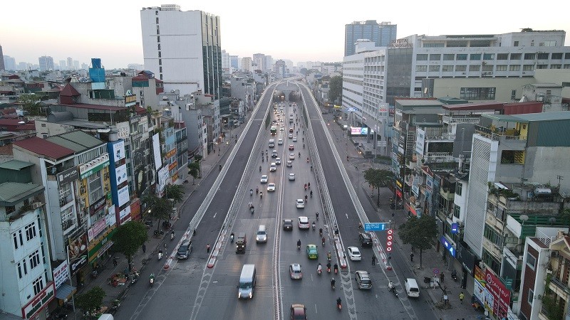 Hệ thống giao thông hai tầng sẽ góp phần giảm tải cho giao thông khi vực đường Trường Chinh. Ảnh: KTĐT
