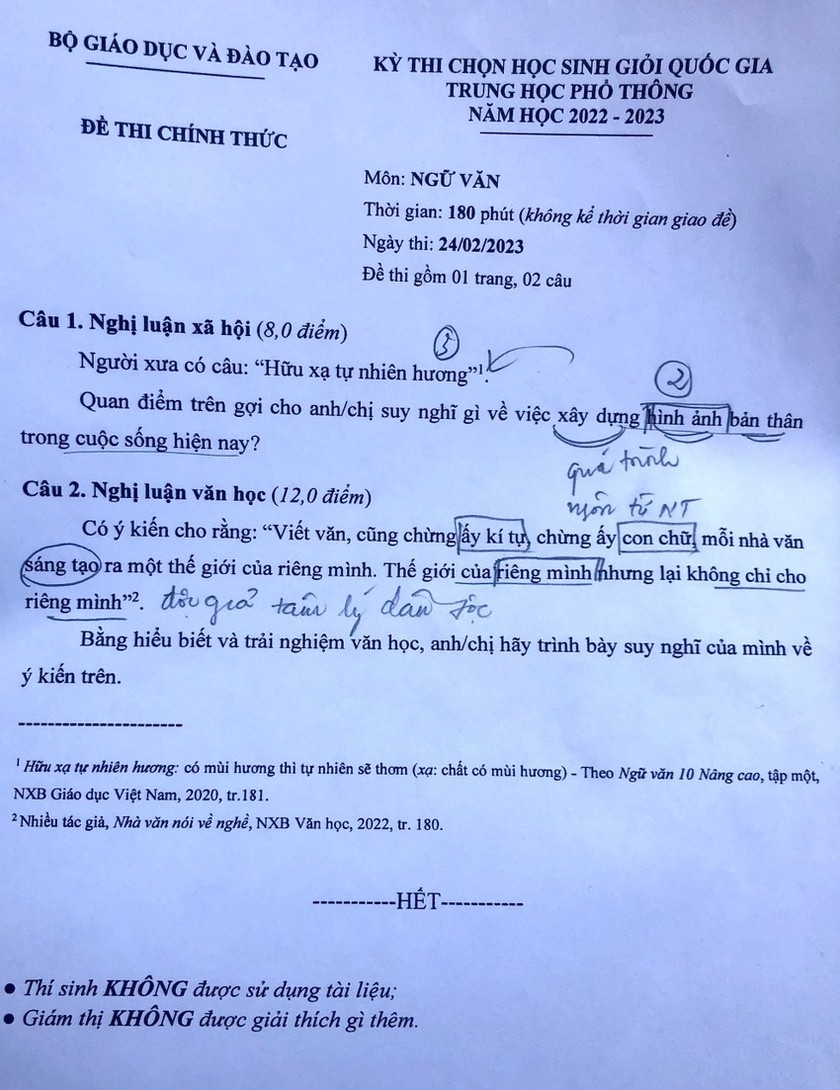 Đề Thi Chọn Học Sinh Giỏi Quốc Gia 3 Môn Toán Ngữ Văn Vật Lý Báo Pháp Luật Việt Nam điện Tử 7591