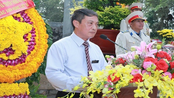 Thứ trưởng Bộ Thông tin và Truyền thông Phạm Hồng Hải phát biểu tại Lễ tưởng niệm các anh hùng liệt sỹ ngành Giao bưu - Thông tin.